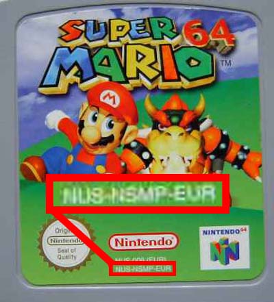 Nintendo 64 pelin aluekoodin paikannus
